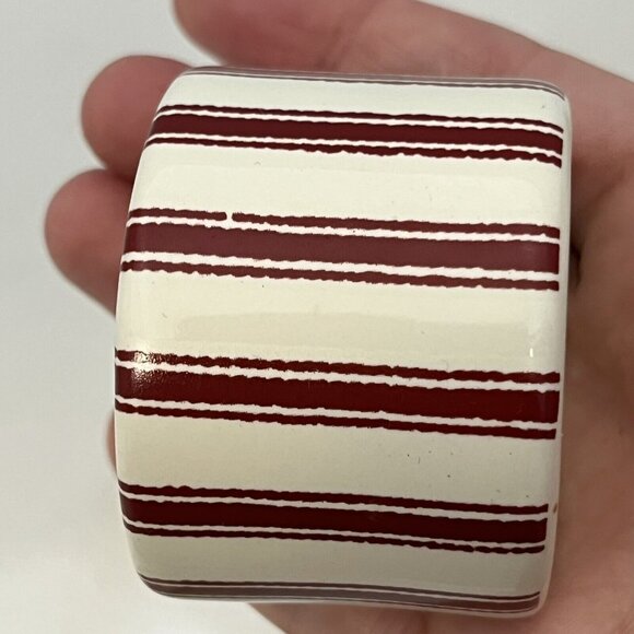 Vintage 2004 Square Nest Ceramic Napkin Rings Holders Christmas Tree Set Of Four - Picture 6 of 16